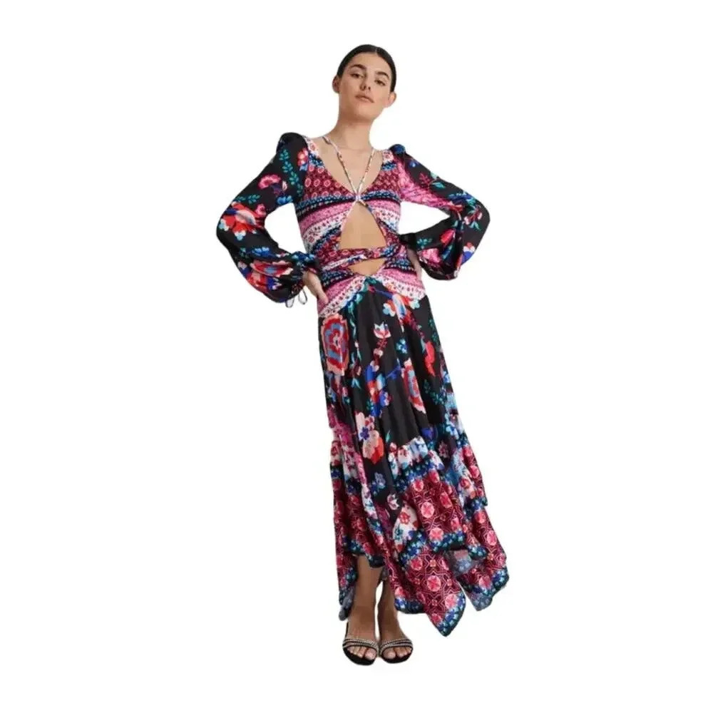 New With Tags PatBo Matryo Lycra Bodysuit Maxi Dress Size XS